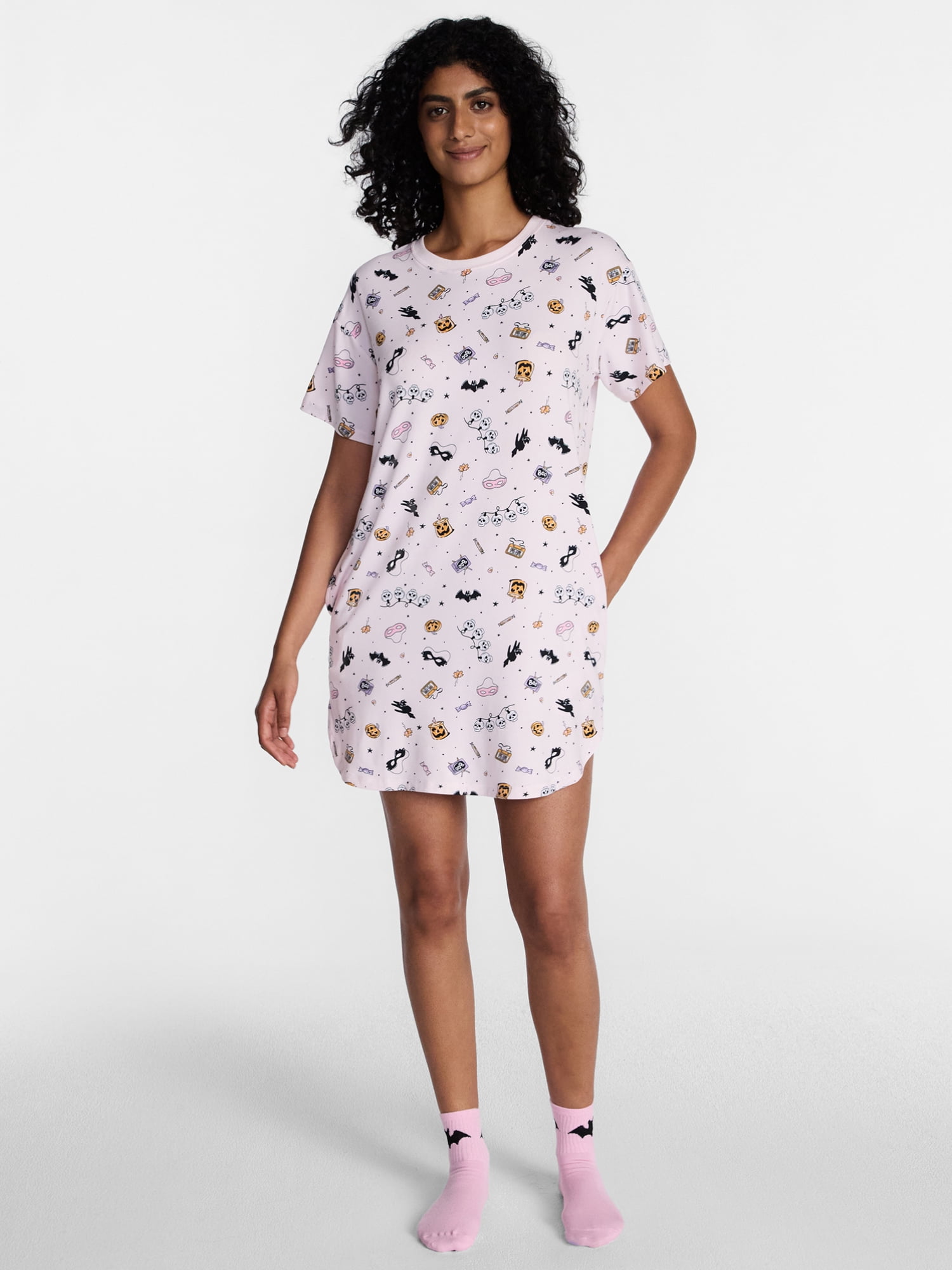 Halloween Women's Sleepshirt Top and Socks Set from Way to Celebrate, 2-Piece, Sizes XS-3X