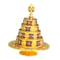thumbnail image 3 of Tibetan Pan Altar Mandala Carving Symbols Table Decor Tibet Buddhist Offering Tray Temple Supplies Mandhapan for Home Office Aureate, 3 of 8