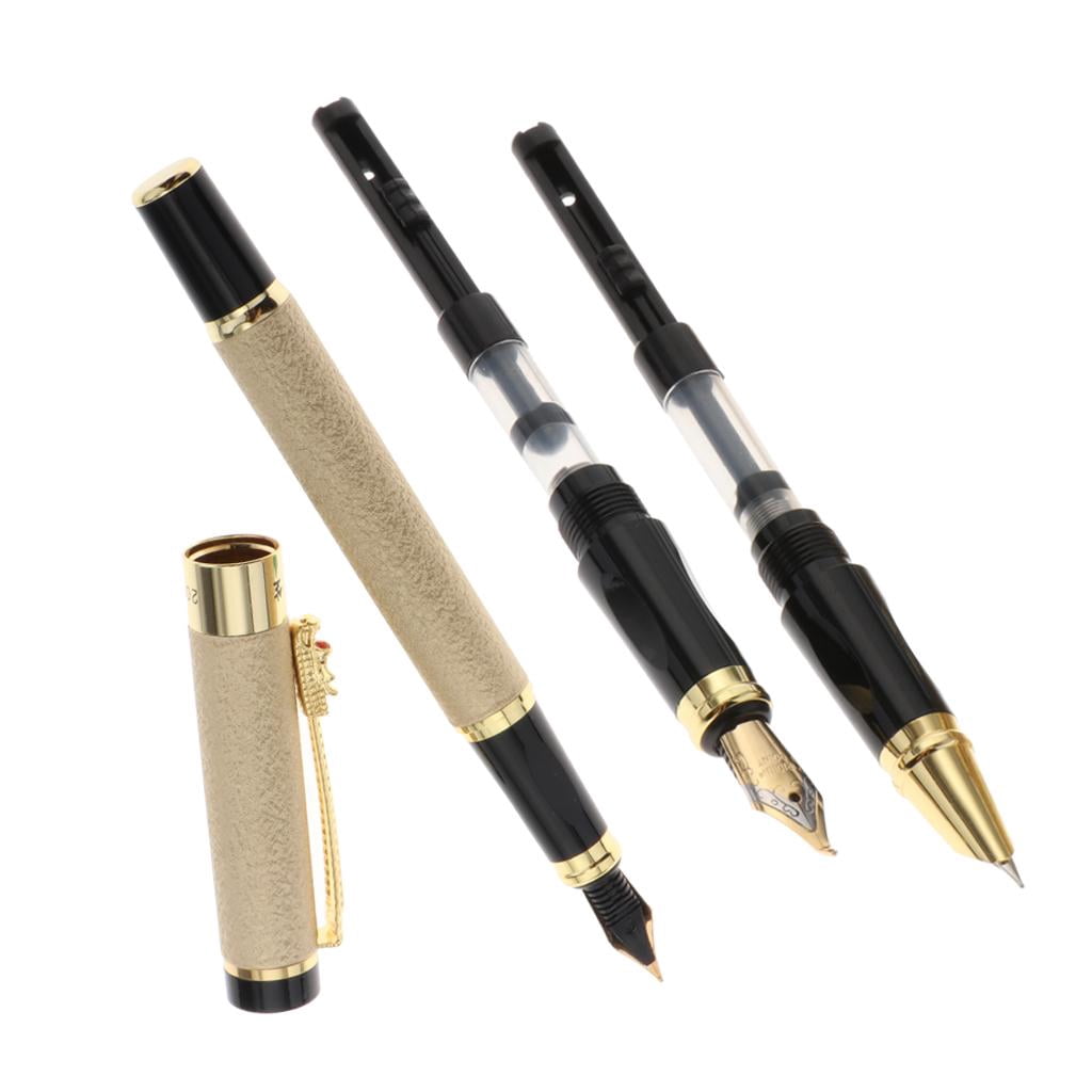 QccHieUs 3Pcs Fountain Pen - Calligraphy Pens For Writing - Designer Gift Set - 1.5mm 1mm golden