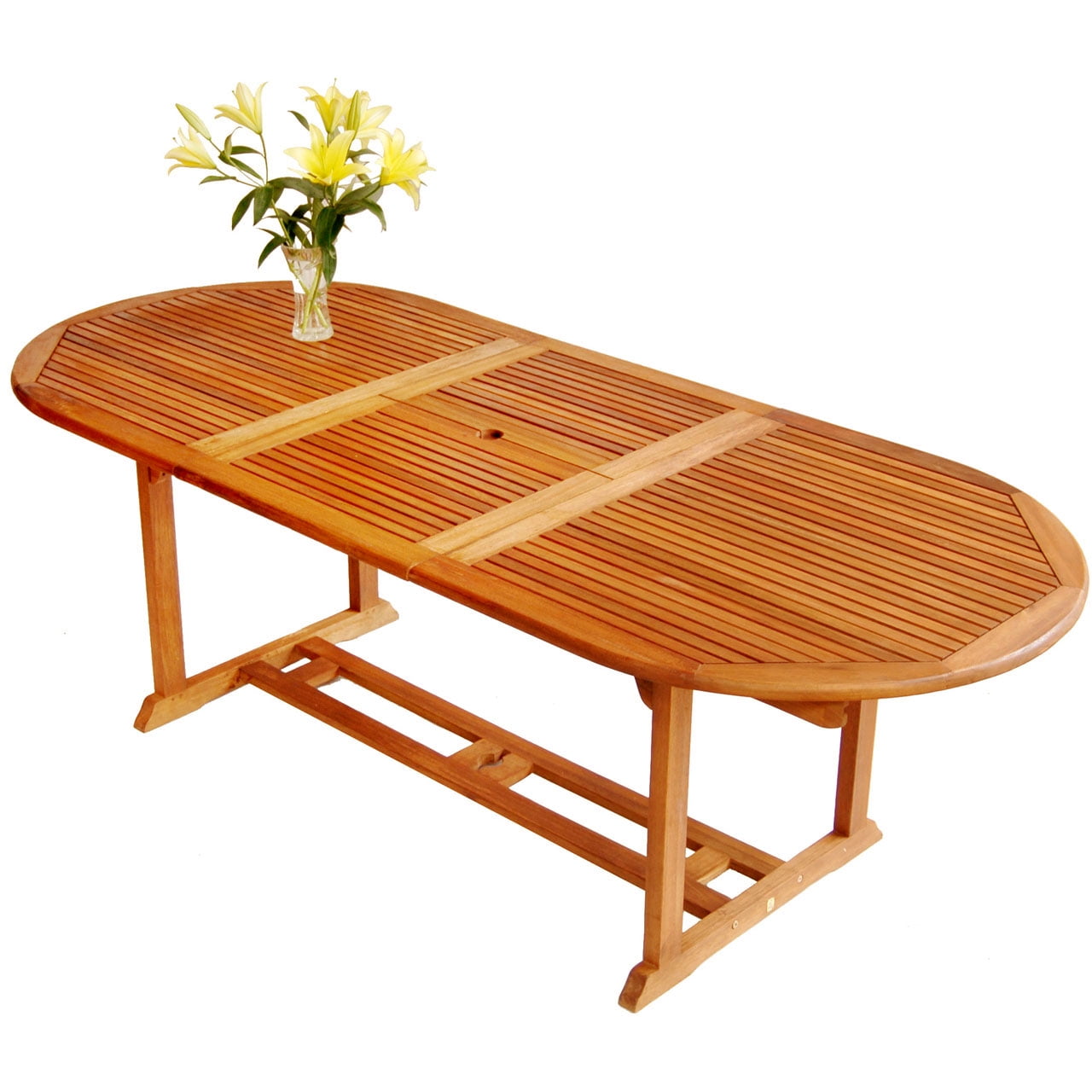 ALK Brands Patio Outdoor Hardwood Remmington Extension Dining Table