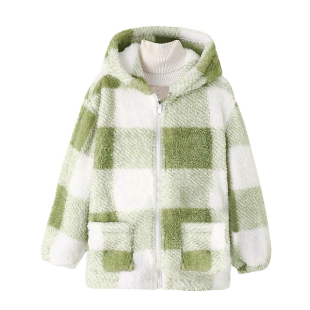 Funicet Vestes pour Filles 7/8, Veste Décontractée à Manches Longues avec Capuche, Vêtements Imprimés
