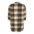 thumbnail image 3 of Women Casual Plaid Coat Button-down Color Block Outerwear Shirt Jacket Shackets with Pockets, 3 of 6