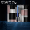 thumbnail image 4 of Pink Kitchen Curtains 36 Inch Length Dark Grey White Window Curtains Over Sink Set of 2, Modern Short Tier Curtain for Kitchen, Abstract Geometric Art Small Kitchen Decor 26x36 Inch, 4 of 6