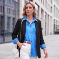 thumbnail image 3 of Womens Striped Button Down Shirts Casual Long Sleeve Collared Blouse Loose Fit Work Office Tops, 3 of 9