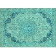 thumbnail image 1 of Ahgly Company Indoor Rectangle Abstract Light Blue Modern Area Rugs, 2' x 5', 1 of 4