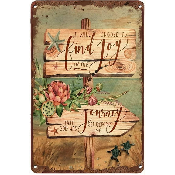 Creative Metal Tin Sign I Will Choose Journey or find Joy Funny Tin Sign Summer Wall Decor Farmhouse Decor Sign Gift Plaque Metal Tin 12x8 INCH CF-AA13