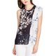 thumbnail image 1 of Rachel Roy Womens Sheer Ruffled Knit Blouse, navycombo, L, 1 of 1