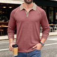 thumbnail image 6 of Mens Long Sleeve Polo Shirts Fashion Casual Raglan Button Polo Tee Collared Golf Shirt M, 6 of 6
