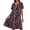 Multicolor *, variant on Zip-Front Robes for Women Trendy Print Bathrobes Lightweight Knee Length Housecoat with Pockets Nightgown