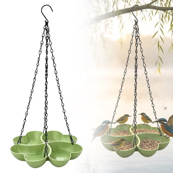 RUIG Large Hanging Platform Bird Feeder Weatherproof Durable, Recycled Plastic Tray with Metal Mesh, Easy Clean Outdoor Feeder for Cardinals Bluebirds Wild Birds