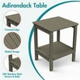 thumbnail image 5 of Hidpriva Set of 2 Adirondack Outdoor Side Table, 2-Tier HDPE Weather Resistant Patio End Table, Brown Wood Grain, 5 of 5