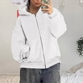 thumbnail image 2 of TOWED22 Mens Zip Up Hoodie Fleece Zipper Hooded Jacket Sweatshirt Lightweight with Pockets Long Sleeve Solid Color Drawstring Hoodies,White,M, 2 of 9