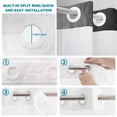 thumbnail image 4 of No Hook Shower Curtain, Black Grey Ombre Shower Curtains for Bathroom with See Through Top Window, Coastal Beach Modern Abstract Art Waterproof & Washable Bath Curtain Stall 48"x72", 4 of 9