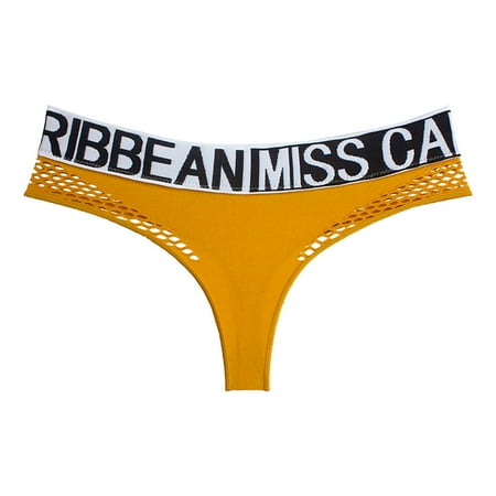 Clearance!Uooqdmx Womens Underwear Panties for Women Cutout Thong Mesh Sexy Underwear M-xl Sports Low- Ladies Underwear Panties Yellow M