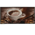 thumbnail image 3 of Kashi Home Kitchen Rug, Printed Area Rug, Durable Floor, Door Mat, Farmhouse Non-Slip Carpet Latex Backing Beautiful Design Coffee Bean 2pc Set (18X30 Rectangle & 20X40), 3 of 5