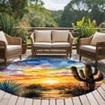 Brunt Orange Sunset 7' Round Rug for Living Room Conversation Area ...