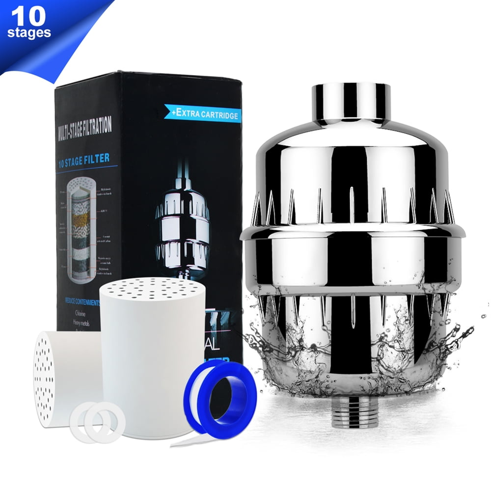 Universal 15 Stage Shower Filter with 2 Replaceable Cartridge for Hard Water