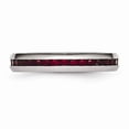 thumbnail image 3 of Stainless Steel 4mm January Dark Red CZ Ring, 3 of 6