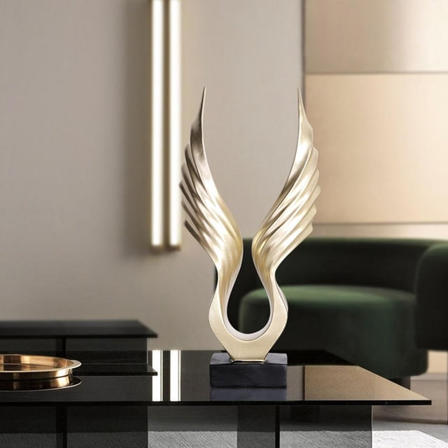 Modern Abstract Resin Statue Gold Plated Sculpture Home Dining Room Coffee Table 20x43CM