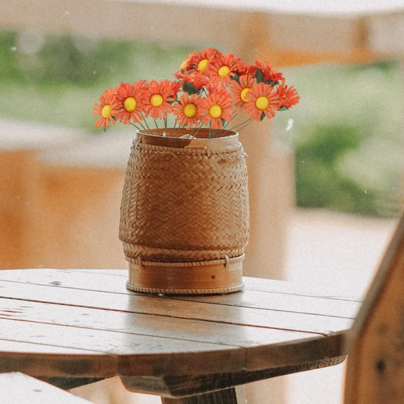 ETEREAUTY 100 Pcs Faux Orange Daisy Flower Stems, Realistic Artificial Flowers for Home Decor, Party Decorations, and Craft Projects