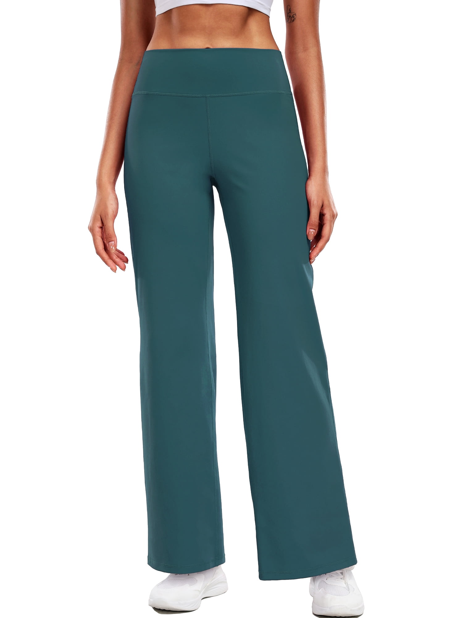 NELEUS ButterSoftFlex Womens Wide Leg Pants Athletic Yoga Legging Casual Sweatpants with Waistband Pocket,Dark Green,US Size M