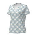 thumbnail image 2 of Naloa Daisy Plaid Blue Print T-Shirts Short Sleeve V Neck Tees for Women Fashion Tops Trendy Lightweight Soft Casual Summer Outfits Clothes, 2 of 5