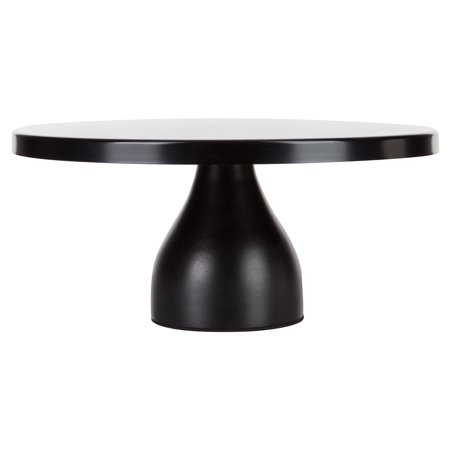 12 Inch Round Cake Plate - Amalfi Décor 12 Inch Round Modern Metal Wedding Cake Stand (Black) | Stainless Steel Frame