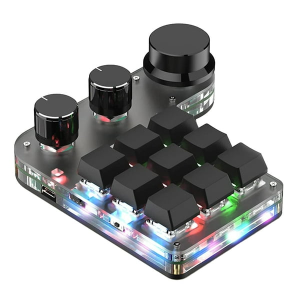 Programmable Mechanical Keyboard, 9 Keys 3 Knobs RGB Programmable Macro