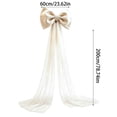 thumbnail image 3 of Giant Sheer Christmas Bow, 2 Meter Window Decoration, 79 Inch Organza Ribbon Accent for Staircase Chair Tree Door Party Backdrop and Wedding Display, Oversized White Fabric Bow, 3 of 7