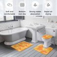 thumbnail image 6 of Tropical Palm Leaf Bathroom Rugs Set Orange Leaves Abstract Plant Non Slip Absorbent Soft Bath Mats 3 Piece Set with Bathroom Rug, U-Shaped Floor Mat, Toilet Seat Cover Large Size, 6 of 9