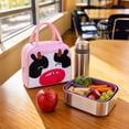thumbnail image 4 of Cute Cartoon Fox Insulated Lunch Tote Bag for Kids, Pink Animal Print Portable Thermal Cooler Handbag for School Picnic Travel Food Storage, 4 of 7