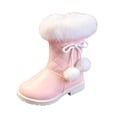 thumbnail image 2 of BXJX Girls Snow Boots, Warm Outdoor Fleece Lined Zipper Winter Shoots Pink Size 12 Little Kids, 2 of 9
