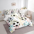 thumbnail image 3 of Homewish Football Ball Game 7-Piece Twin Bedding Sets,Modern Geometric Hockeycomb Bedding Comforter Set,Colorful Hexagon Sheet Sets For Boys Kids,Luxury Bedroom Decor Reversible, 3 of 8