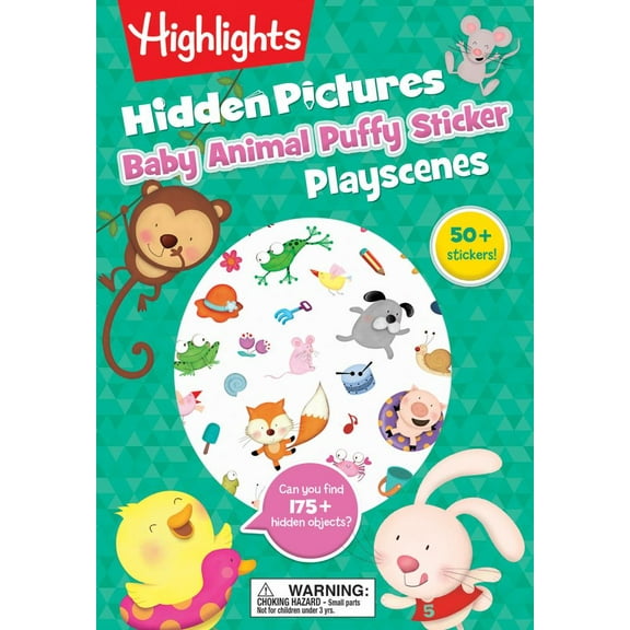 HIGHLIGHTS: Baby Animal Hidden Pictures Puffy Sticker Playscenes: Baby Animal Hidden Pictures Puffy Sticker Playscenes (Highlights Puffy Sticker Playscenes) Hidden Pictures Animal Book for Kids 3-...