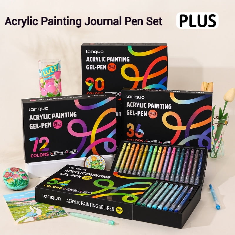 Large Capacity Acrylic Painting Art Gel Pen Plus Version 90 Colors Set for Sketching Drawing Art Supplies Stationery Gift