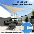 thumbnail image 2 of 15' Sun Shade Sail UV Top Cover Canopy Triangle for Outdoor Patio Lawn Pool Deck, 2 of 5