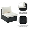 thumbnail image 5 of Outdoor Furniture All-Weather Sectional Wicker Sofa Set with Washable Cushions and Coffee Table, 6 Pcs Outdoor PE Rattan All Weather Conversation Set for Patio Deck Garden Poolside Yard, 5 of 8