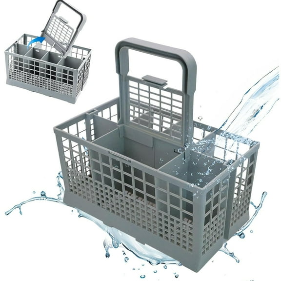 Bxaolu Dishwasher Cutlery Basket with Removable Handle, Universal Replacement Part Dishwasher Utensil Silverware Basket, 24 x 14 x 24cm, Insert for Lower Basket