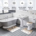 thumbnail image 5 of Orange Geometric Bath Mat 3 Piece Bathroom Rug Set, Abstract Plaid Colorful Grid Texture Non Slip Bath Rug Contour Mat and Toilet Lid Cover, Absorbent Shower Mats Soft Bath Rugs and Mats Sets, 5 of 8