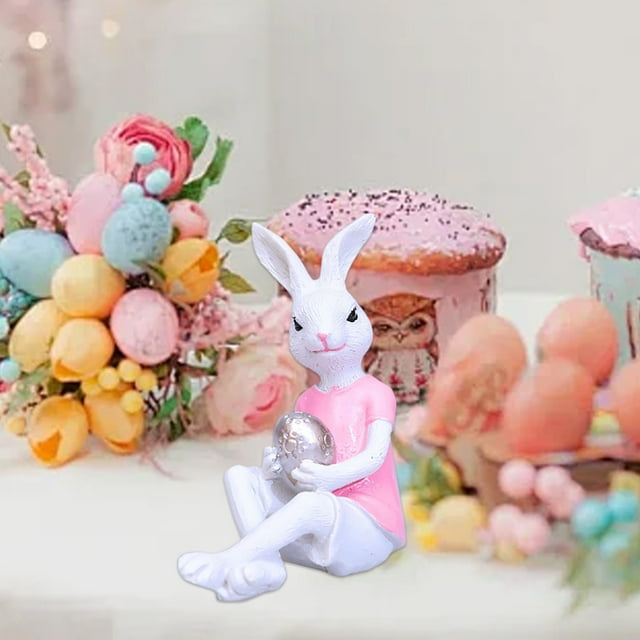 Liquidation! KITTEHIGM Nouveaux Ornements en Résine Dorée Lapin Mignon de Pâques Offres d'Éclairage