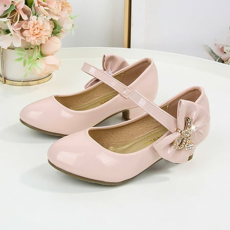 

Cathalem Rose Little Girl Shoes Girls High Heeled Shoes Children Leather Shoes Princess Dress Shoes Toddler Size 6 Sandals Red 32