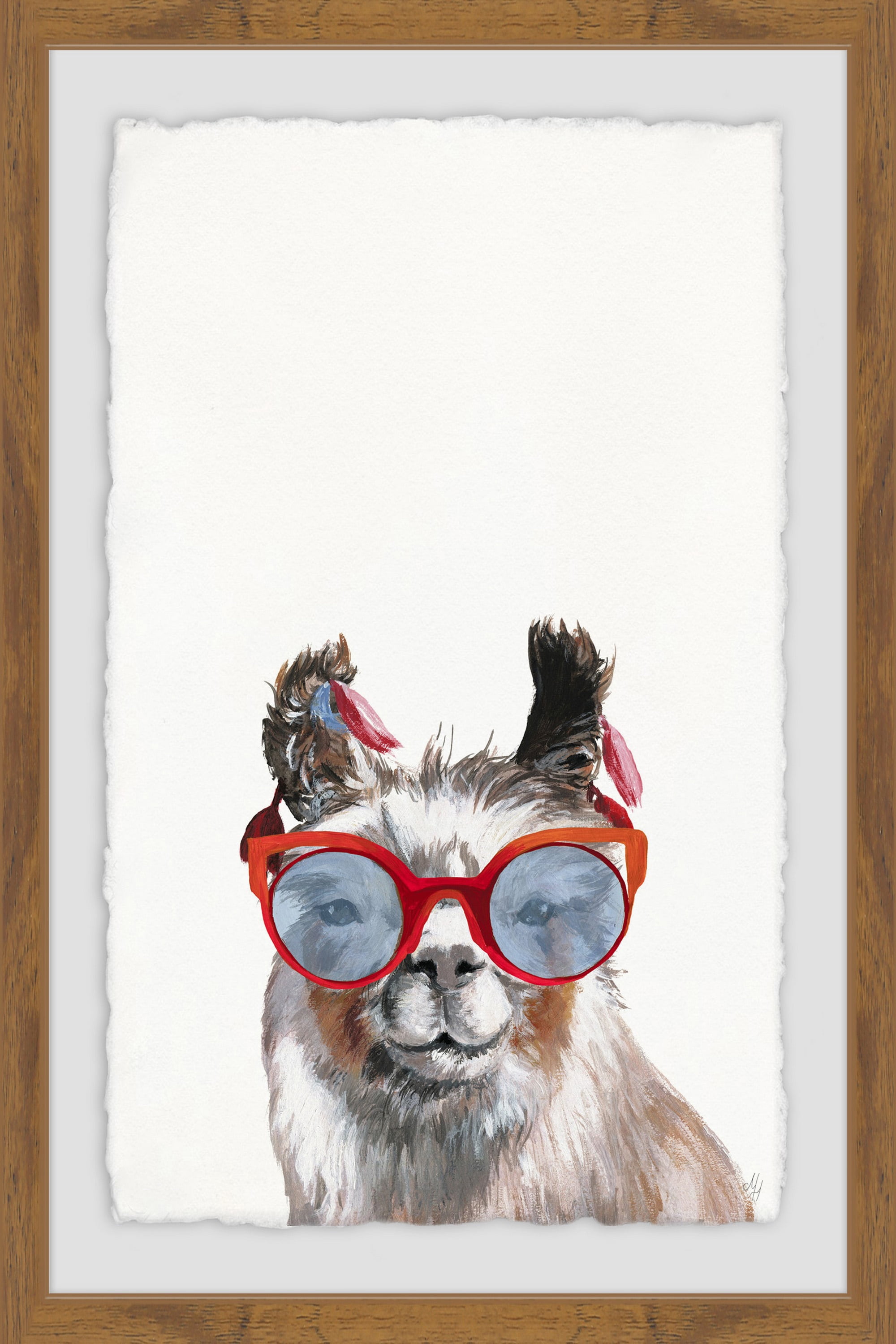 Llama Icon Framed Painting Print