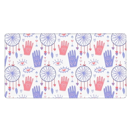 ZICANCN Gaming Mouse Pad, Cartoon Hand Boho Moon Large Mouse Mat Desk Pad, Keyboard Mouse Mat, 15.8x29.5 inch