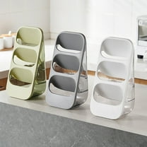 PPgejGEK Plastic Cutlery Organizer Tray with Drainage Base 6.3x5.9x11 Inches Multi Compartment Utensil Holder for Kitchen Drawer Countertop Fork Spoon Knife Storage