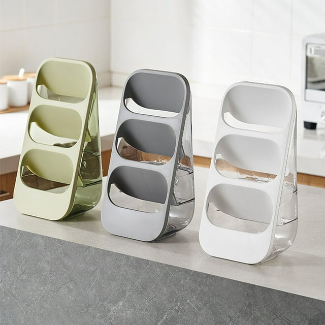 Fiudx Caja para Guardar Palillos, Organizador Multicapa, Base con Drenaje, Organizador para Cubiertos, Tenedores y Cucharas, Esencial para La Encimera de La Cocina, Solución Práctica de Almacenamient