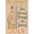thumbnail image 2 of Edward Penfield 11x14 Black Ornate Wood Framed Double Matted Museum Art Print Titled: Harper's July. the German Struggle for Liberty (1895), 2 of 5