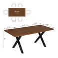 thumbnail image 4 of Kithkasa Wood Dining Table,Dining Table for 4-6, 69" Rectangular Modern Farmhouse Kitchen Table for Dining Room, Living Room, Office, Kitchen, Apartment, Easy to Assemble, Brown, 4 of 5