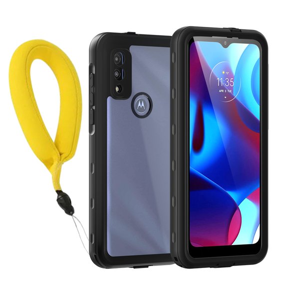 IP68 Waterproof Case for Moto G Pure 2021, Heavy Duty Phone Cover with Screen Protector, Shockproof Armor Case for Lenovo Moto G Pure 2021 with Hand Lanyard (Blue)