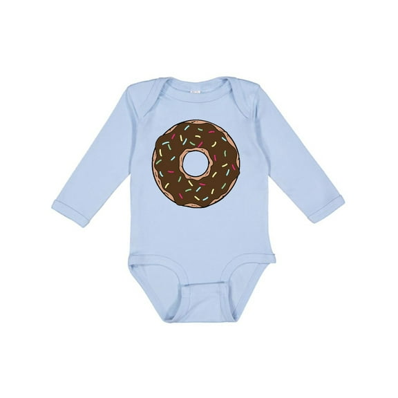 Inktastic Brown Donut, Donut With Colorful Sprinkles, Frosting Boys or Girls Long Sleeve Baby Bodysuit