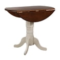 thumbnail image 2 of Sunset Trading Andrew 42" Round Extending Dropleaf Pub Table White/Chestnut Wood, 2 of 5